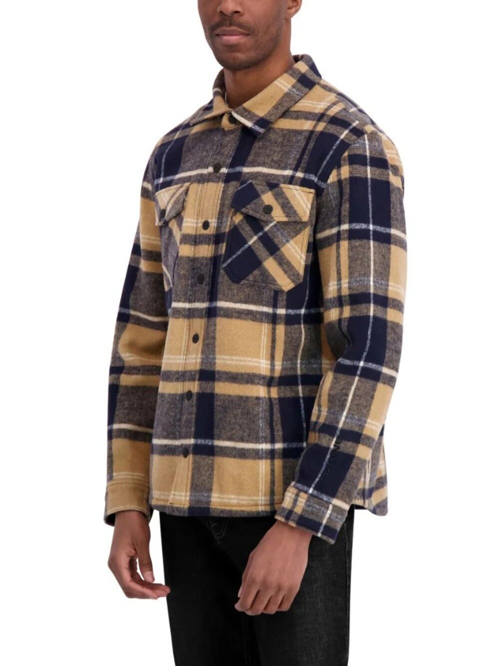Dakine Fleece Lined Bonded Flannel Jacket Shirt Shacket Mens, Blue Size M